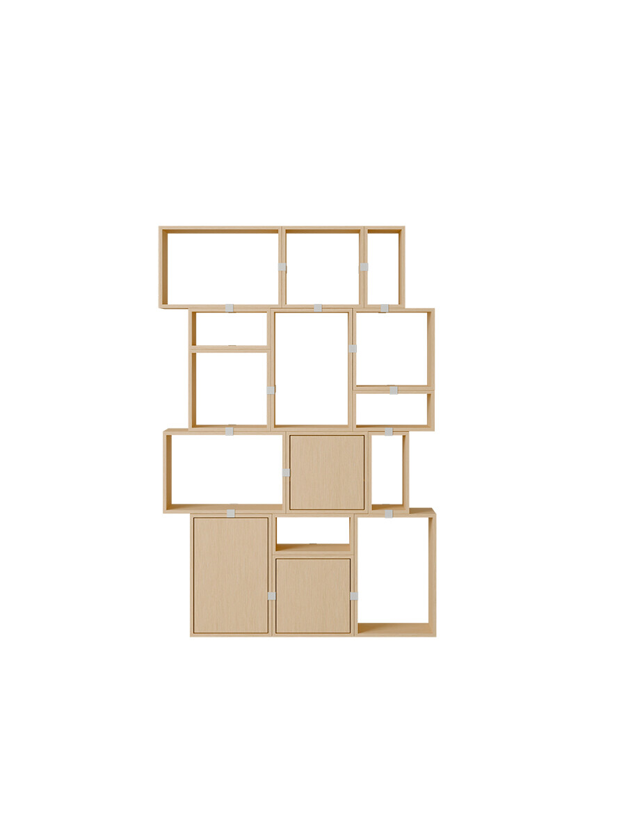 Stacked Storage System, bookcase 2 fra Muuto (Oak)