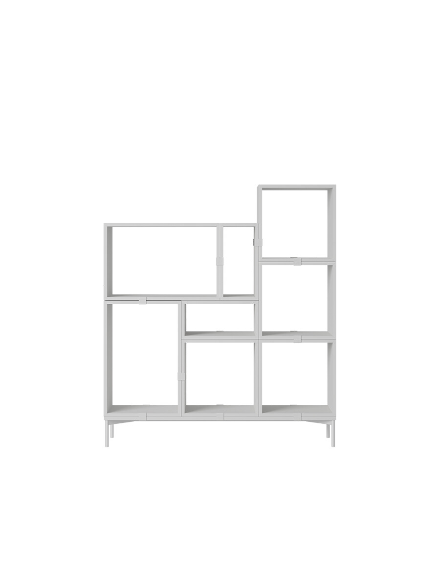 Stacked Storage System, bookcase 5 fra Muuto (Grey)