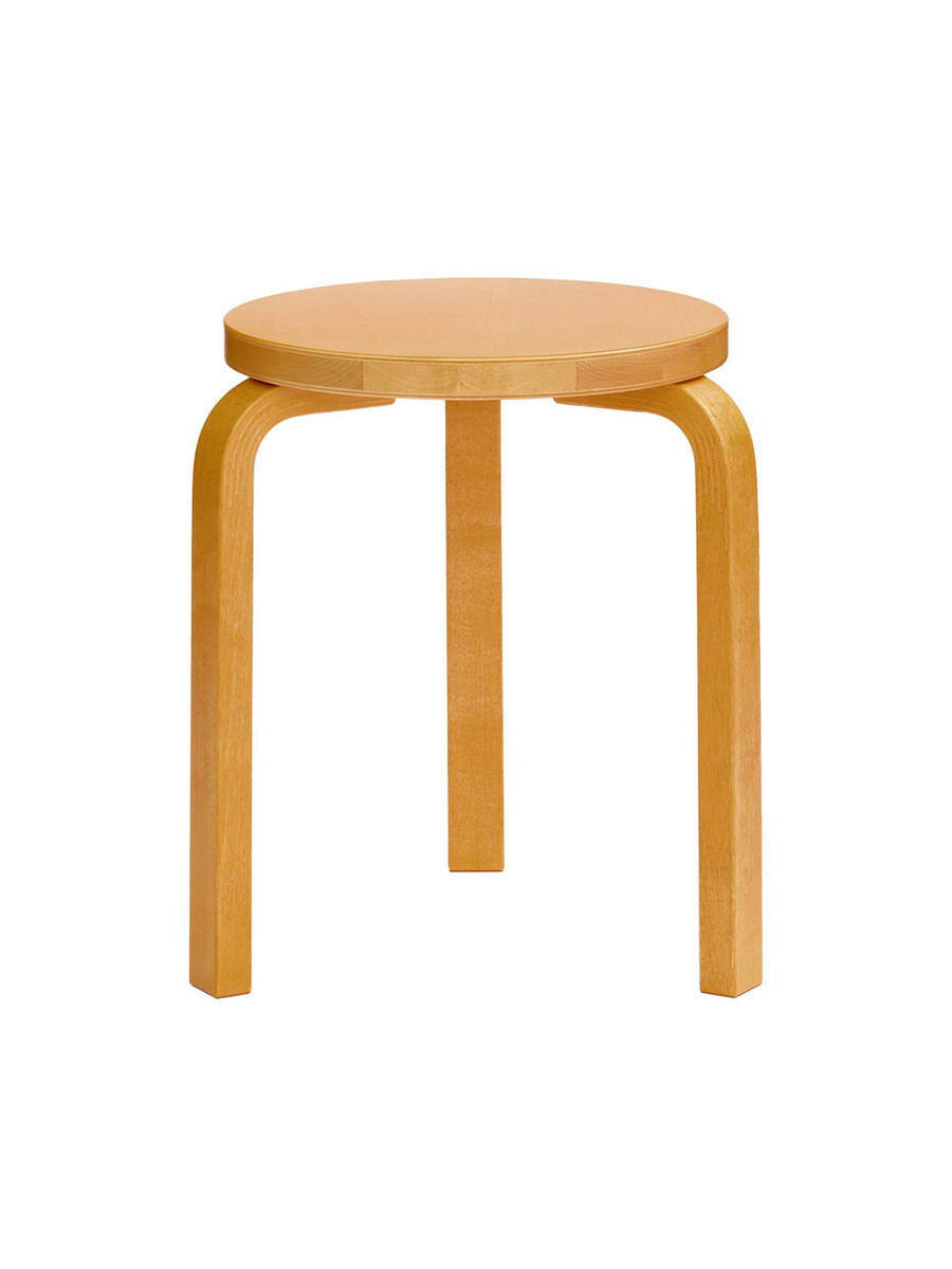 Stool 60, honey stained birk fra Artek