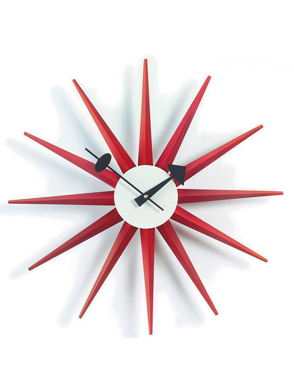 Sunburst Clock fra Vitra (Rød)