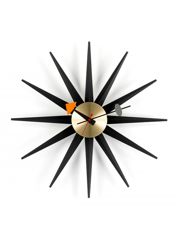 Sunburst Clock fra Vitra (Sort/messing)