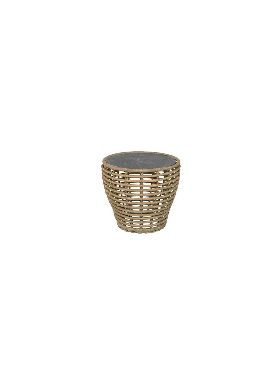 Basket Sofabord fra Cane-line (Lille - H45 x Ø50 cm, Natural/Fossil Black)