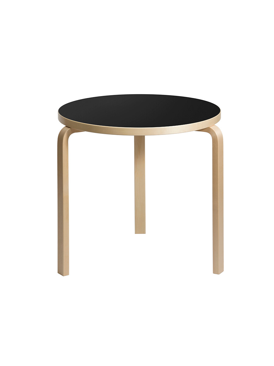 Aalto Table Round, Ø75 cm fra Artek (Sort Linoleum)