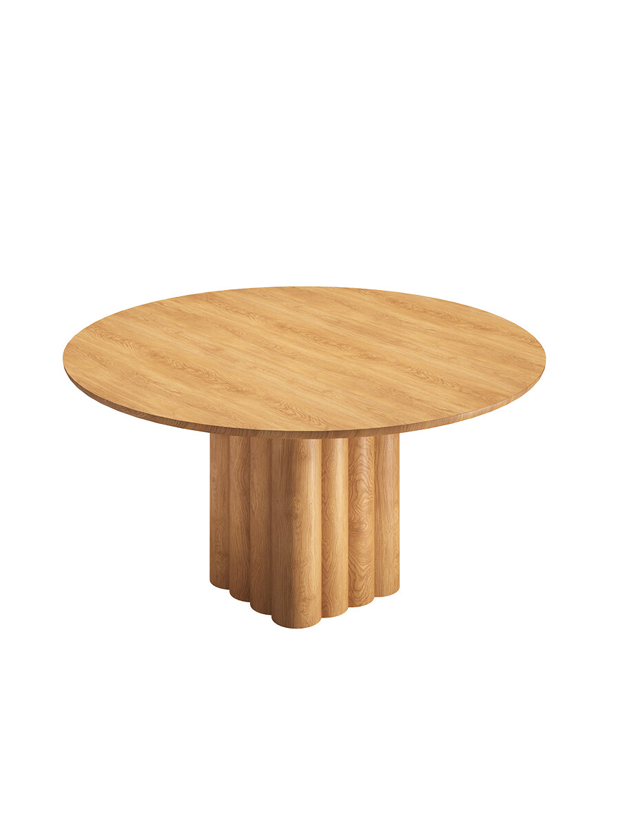 Plush Table Round fra DK3 (Sæbebehandlet eg, Ø 160 cm + 2 tillægsplader)