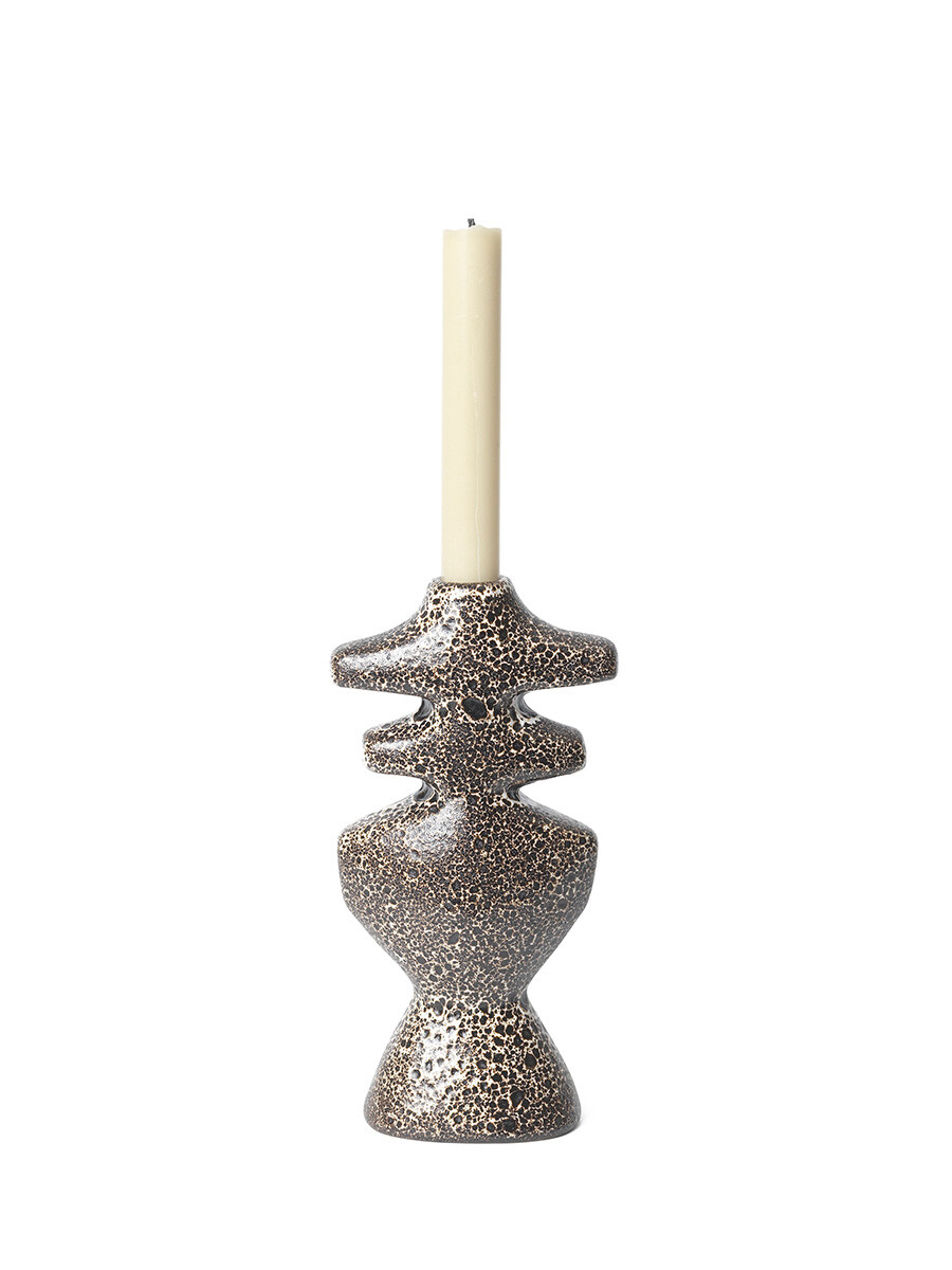 Yara Candle Holder Large, brown spot fra Ferm Living