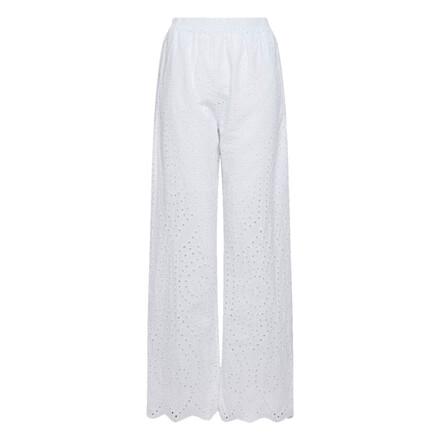 White plain cotton palazzo pants