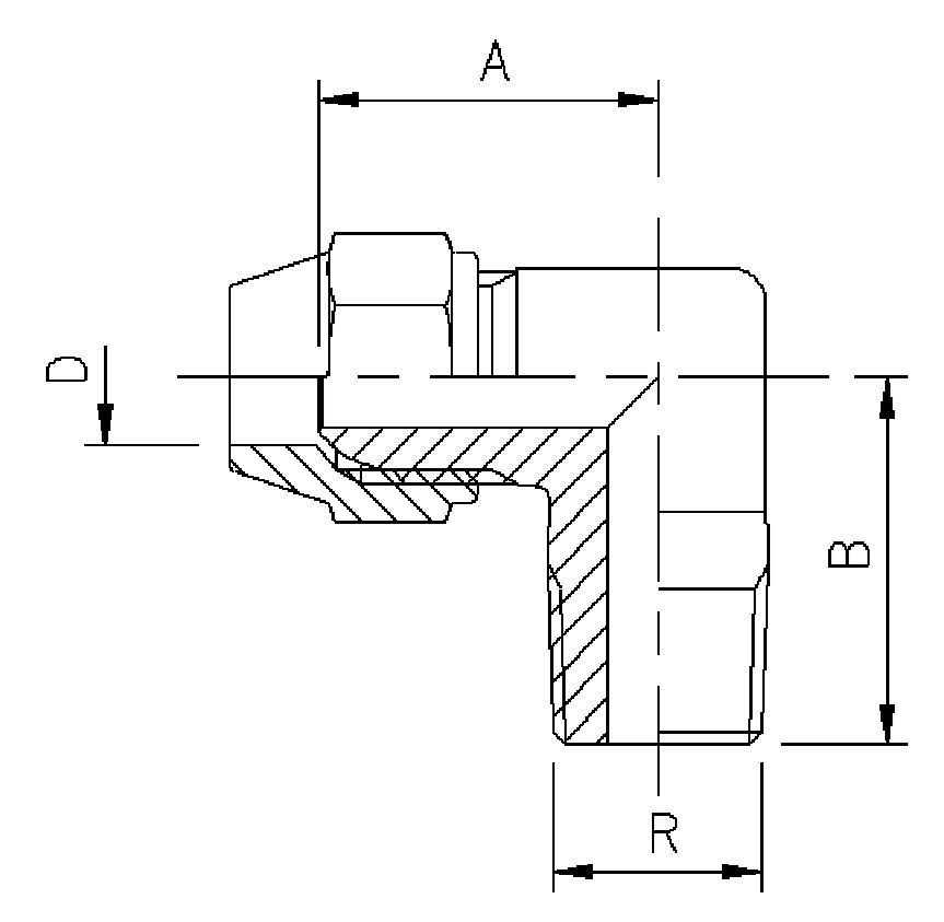 Nipple Elbow with Flare and Pipe Thread - EV Metal A/S