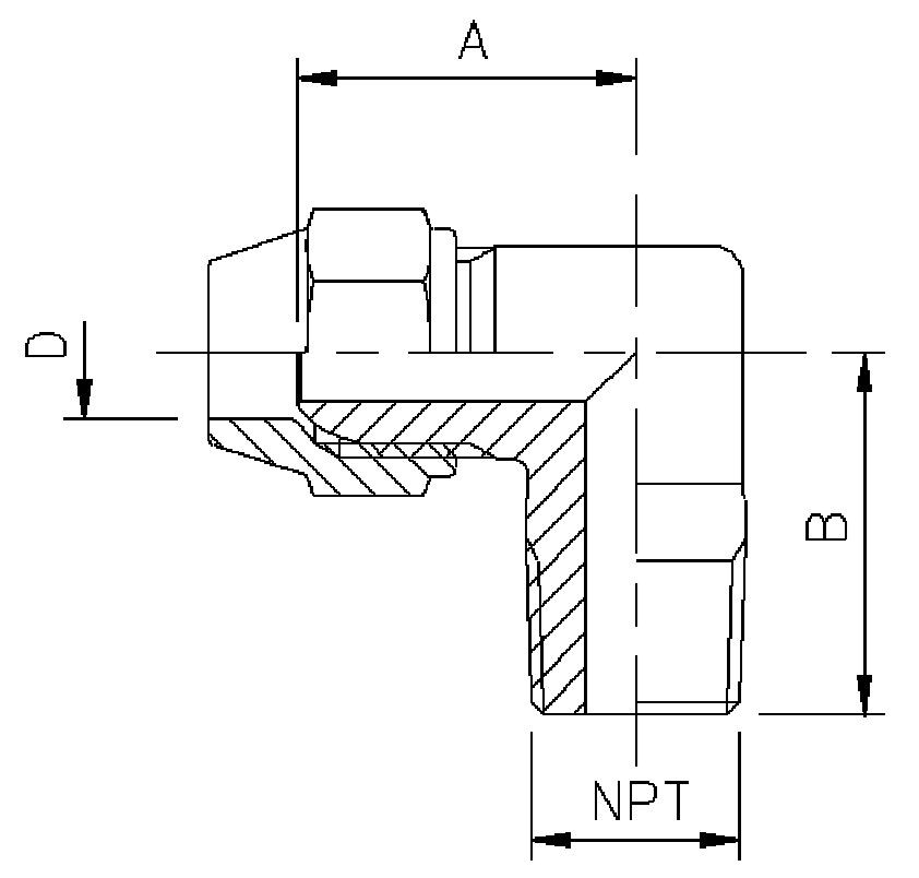 Nipple Elbow with Flare and NPT Thread - EV Metal A/S