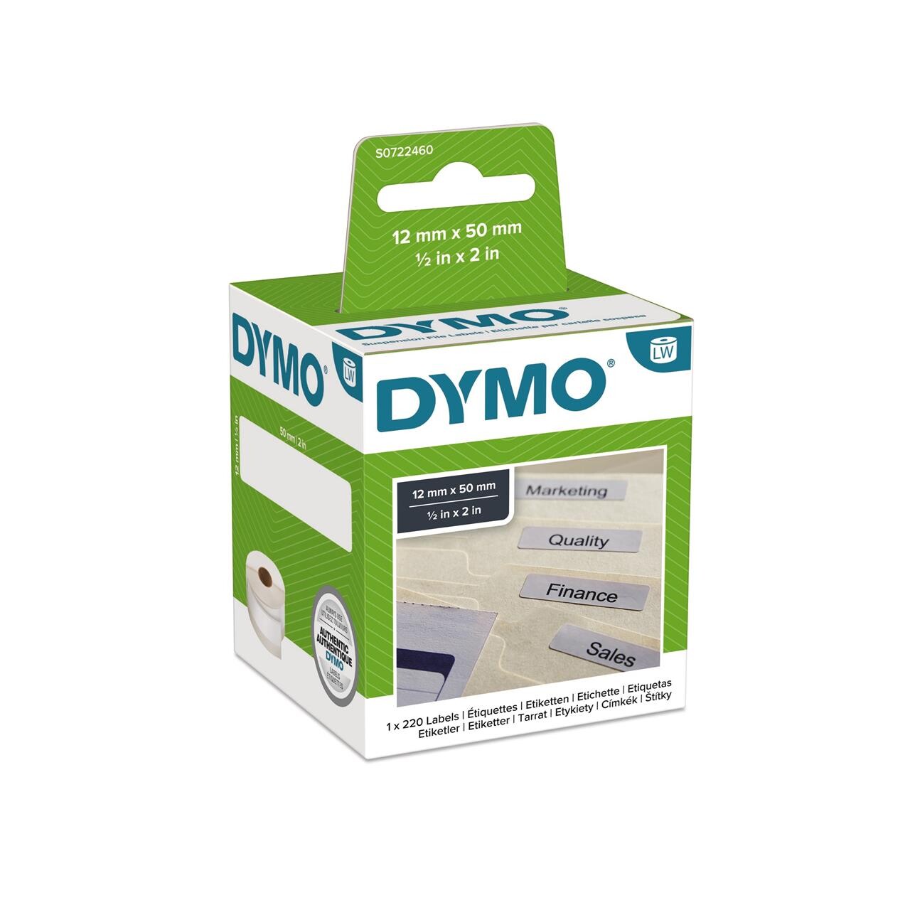 DYMO hængemappe-etiket 12x50mm 220stk/rul 99017