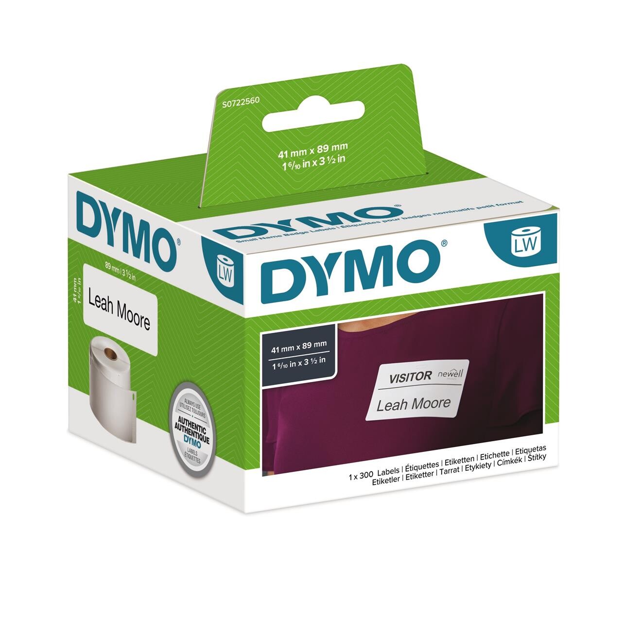 DYMO lille navne-skilt aft. 41x89mm 11356