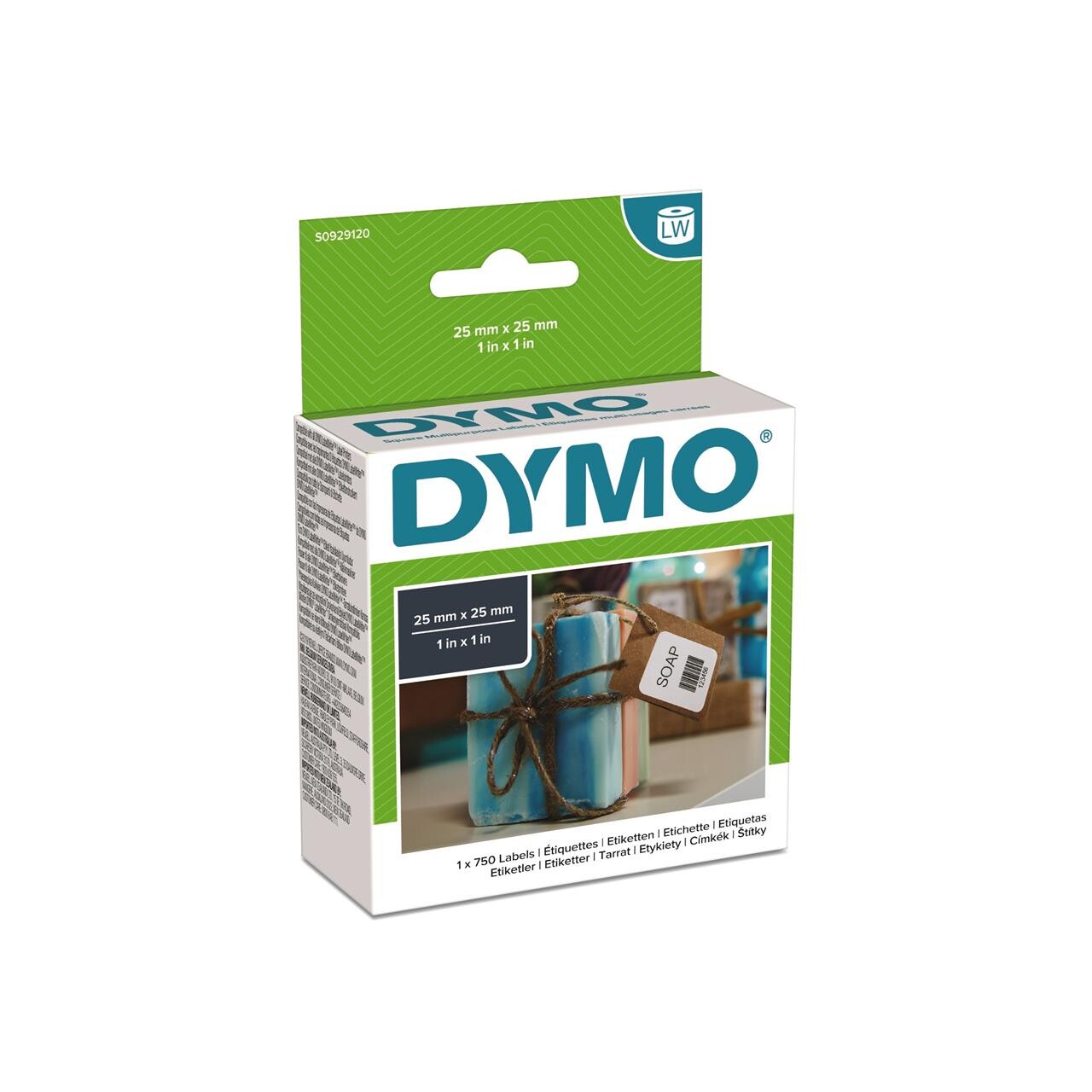 DYMO universal-etiket aft. 25x25 mm rl/750 stk