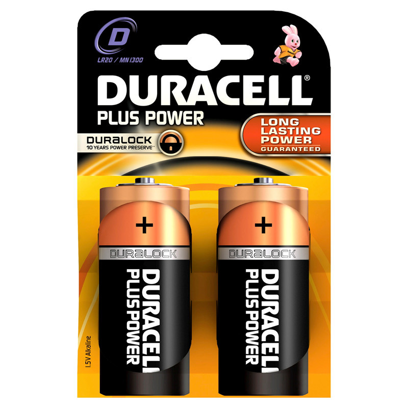 Duracell Plus Power batterier - D 2 stk./pakke