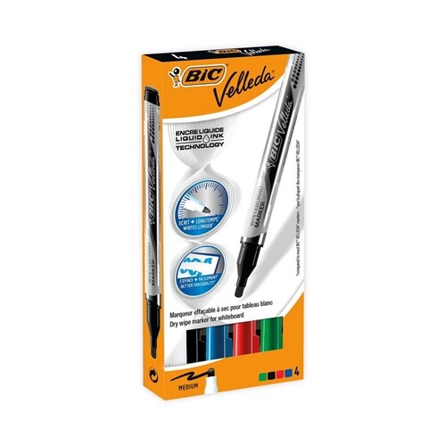 BIC Velleda WB marker - 4 ass. farver 2,2 mm