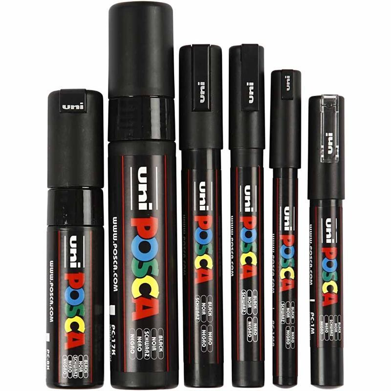 Uni Posca Marker, 0,7-15 mm streg, black