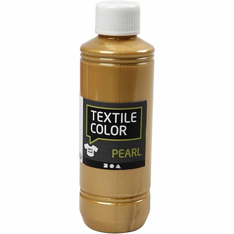 Textile Color, guld, pearl, 250 ml