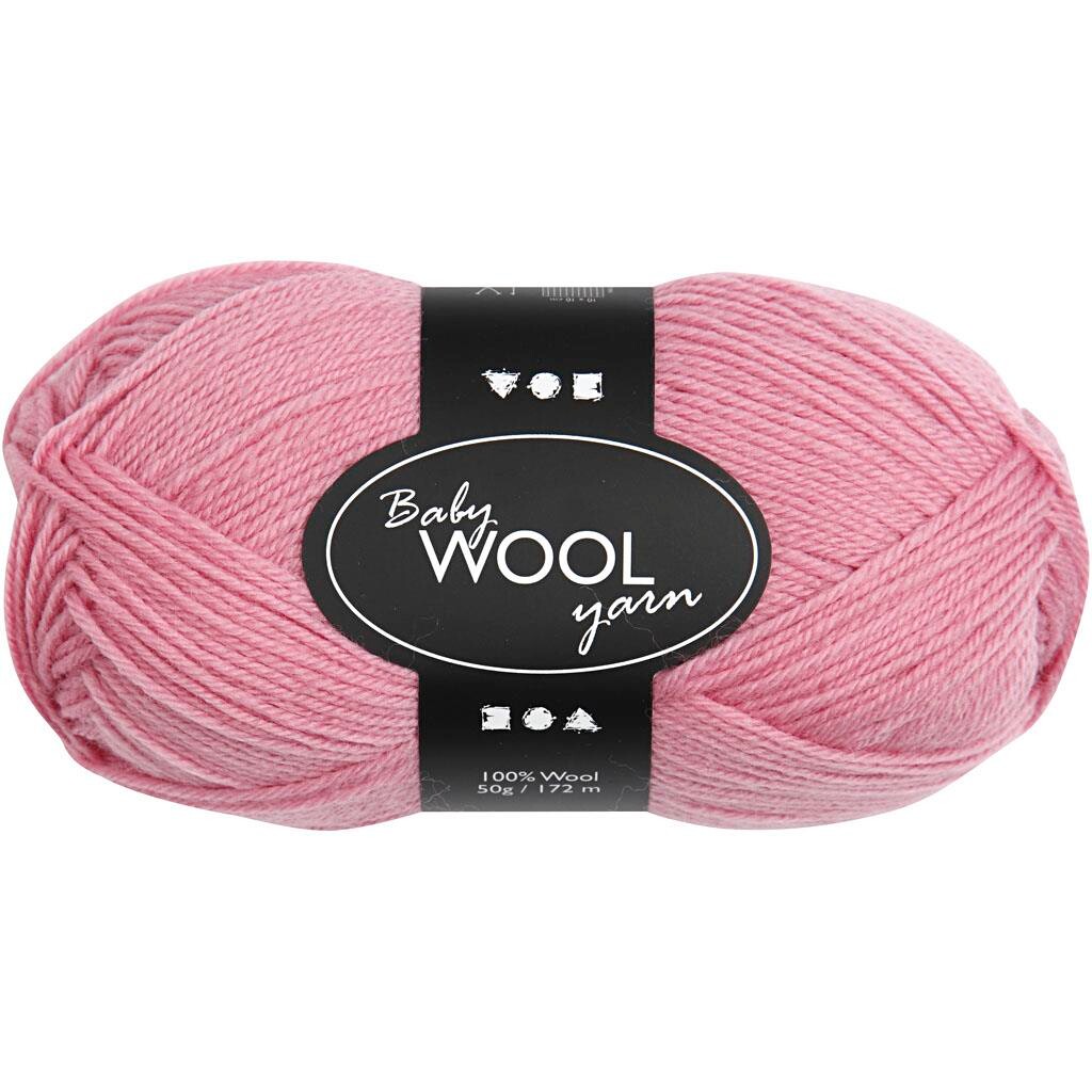 Babygarn, L: 172 m, mørk rosa, NM 14/4, 50g