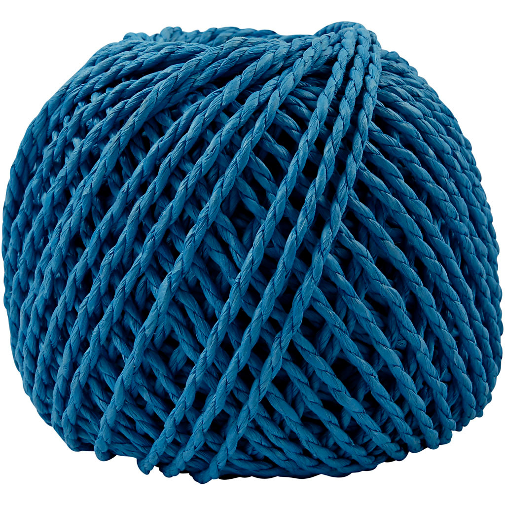 Paperyarn, 2,5-3 mm, mørk blå, 150 g