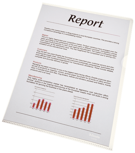 Plastomslag A4 Esselte klar 80my 100stk