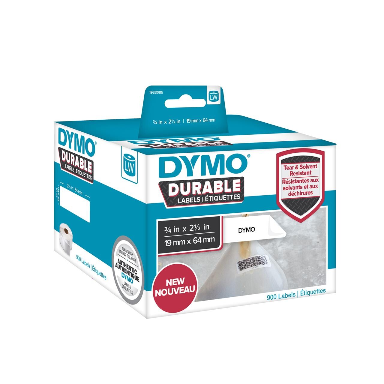 Label Dymo Durable etiket, 19x64mm 900stk/rul stre