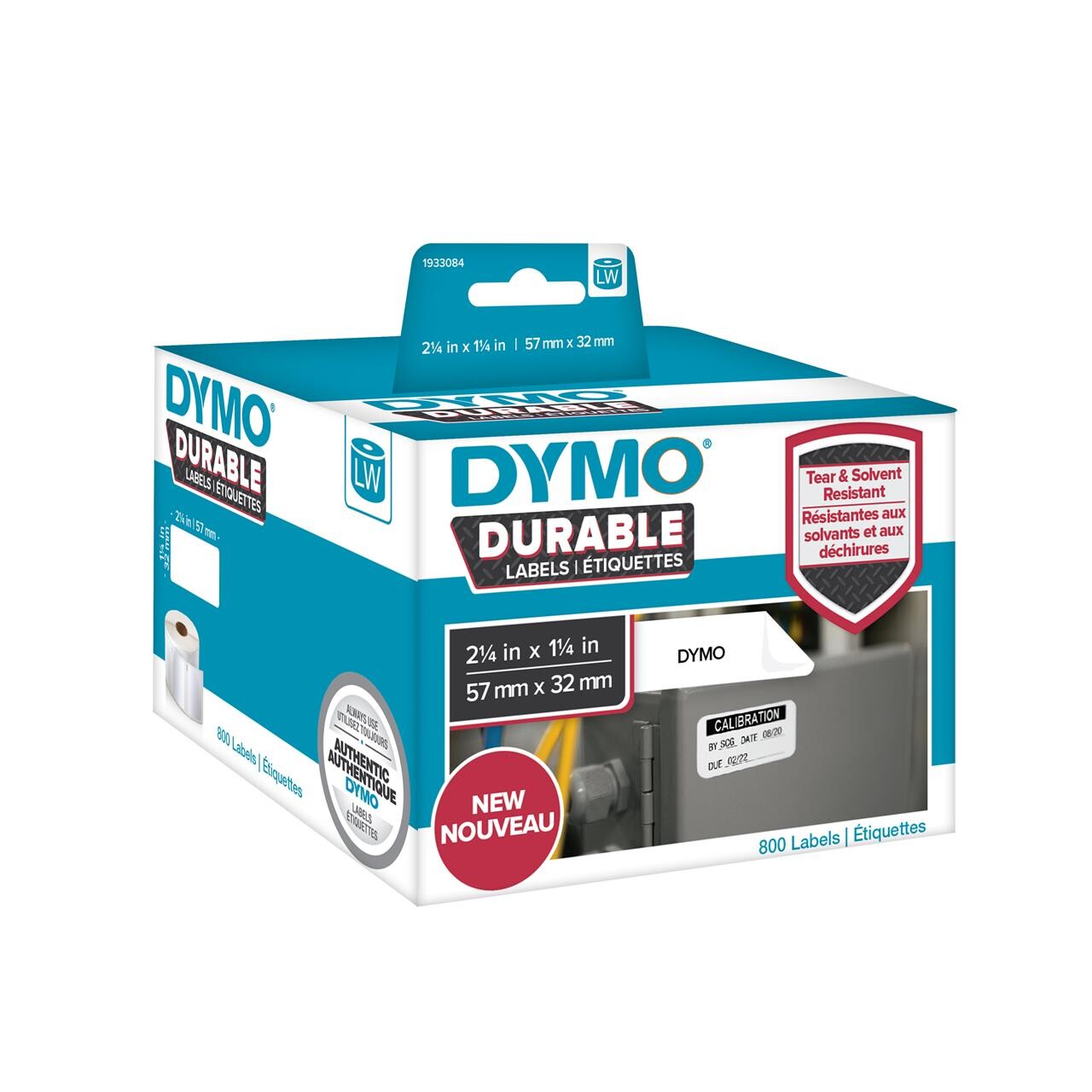 Label Dymo Durable etiket, 57x32mm 800stk/rul