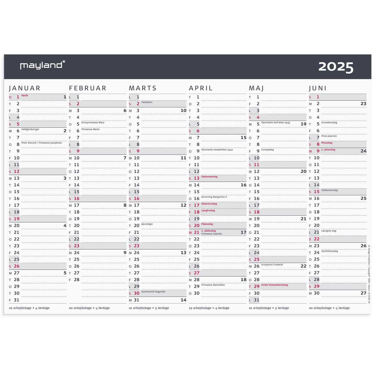 Kontorkalender Moderne A4 2025