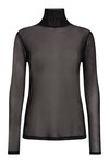 CO' COUTURE BLUSE, MESH TURTLENECK BLACK