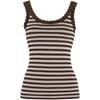 TIM & SIMONSEN TOP, ISA STRIPE RIB CIOCCOLATO