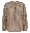 CO' COUTURE BLUSE, SAMRA STRIPE WALNUT