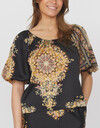 LOVE & DIVINE BLUSE, LOVE1159 BLACK PAISLEY