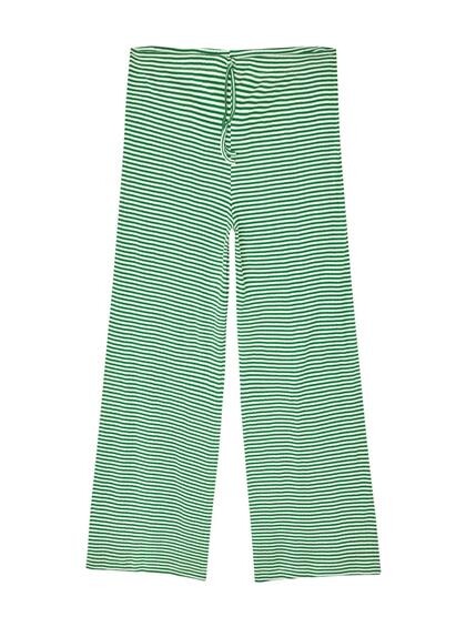 NØRGAARD PÅ STRØGET BUKS, NOVA FINE STRIPE GREEN/ECRU