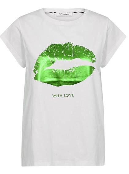 CO' COUTURE T-SHIRT, THE KISS WHITE/GREEN