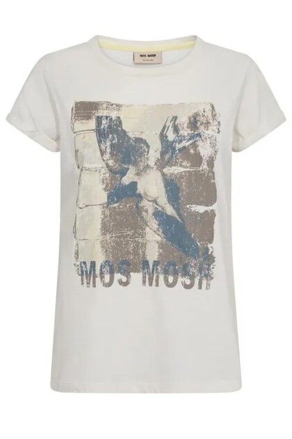 MOS MOSH T-SHIRT, FLORI ECRU