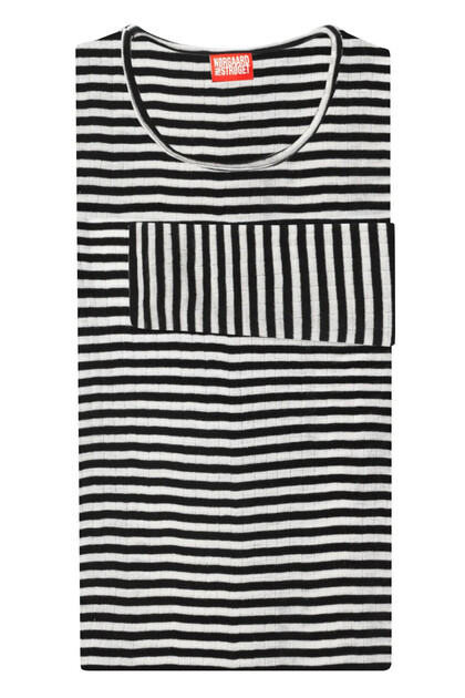 NØRGAARD PÅ STRØGET T-SHIRT, 101  BLACK/ECRU STRIPE ULD