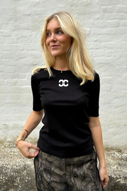 CO' COUTURE T-SHIRT, GRANNY LOGO BLACK