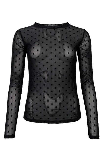 BLACK COLOUR BLUSE, JENNIE DOTTED