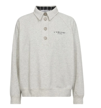 HAUTE L'AMITIE SWEAT - POLO LOGO PEARL MELANGE