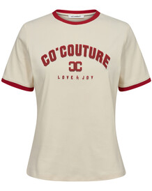 CO' COUTURE T-SHIRT, EDGE OFF WHITE/FLAME