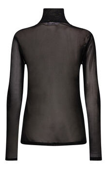 CO' COUTURE BLUSE, MESH TURTLENECK BLACK