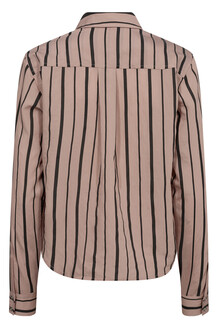 CO' COUTURE SKJORTE, LENNY STRIPE RUFFLE NUDE ROSE