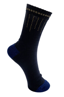 BLACK COLOUR STRØMPER, GLAZE WOOL MIX NAVY/GOLD