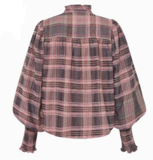 GOSSIA BLUSE, MIJA PINK CHECK MIX