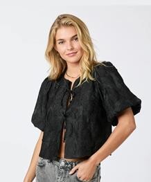 NEO NOIR BLUSE, ASKA JACQUARD BLACK