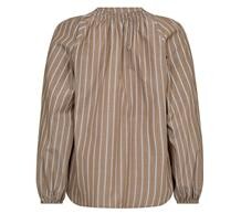 CO' COUTURE BLUSE, SAMRA STRIPE WALNUT