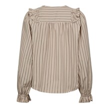 CO' COUTURE SKJORTE, SIGGA STRIPE SMOCK FRILL POWDER