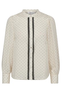 CO´ COUTURE SKJORTE, FRANCISCA DOT LACE OFF WHITE