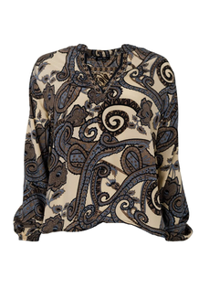 BLACK COLOUR BLUSE, LUNA GREY PAISLEY