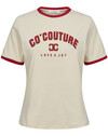 CO' COUTURE T-SHIRT, EDGE OFF WHITE/FLAME