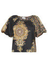 LOVE & DIVINE BLUSE, LOVE1159 BLACK PAISLEY