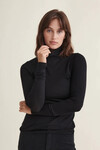 BASIC APPAREL BLUSE, JOLINE T-NECK BLACK