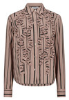 CO' COUTURE SKJORTE, LENNY STRIPE RUFFLE NUDE ROSE